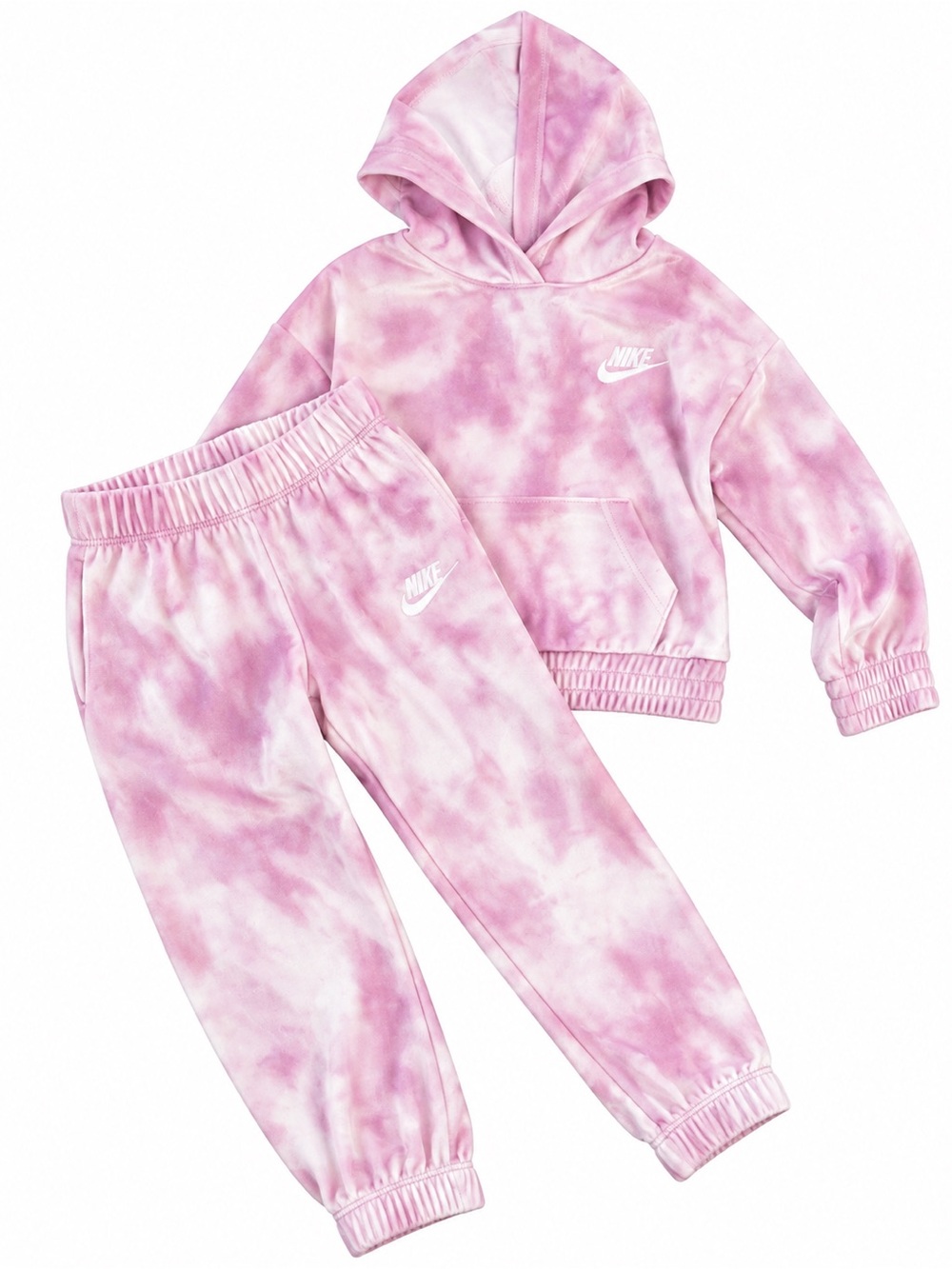 Nike Kids Pink Velour Hoodie & Jogger Set